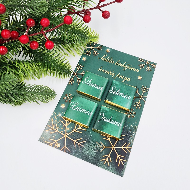 Atvirukas su šokoladukais „Saldūs linkėjimai“