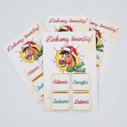 Atvirukas su šokoladukais „Linksmų švenčių“