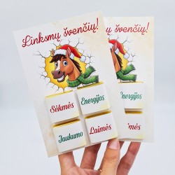 Atvirukas su šokoladukais „Linksmų švenčių“