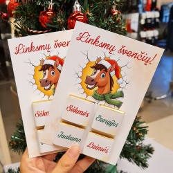 Atvirukas su šokoladukais „Linksmų švenčių“