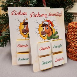 Atvirukas su šokoladukais „Linksmų švenčių“