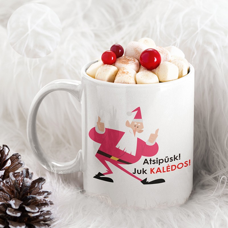 Puodelis „Atsipūsk, juk Kalėdos“