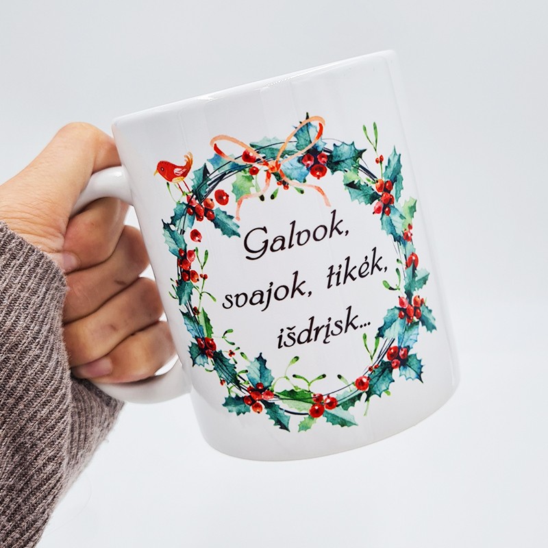 Puodelis „Galvok, svajok, tikėk, išdrįsk“