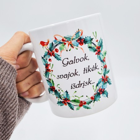 Puodelis „Galvok, svajok, tikėk, išdrįsk“