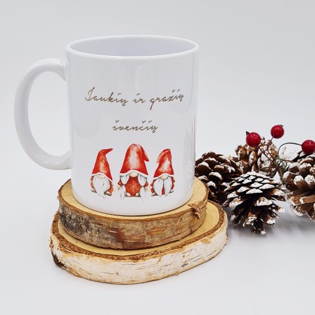 Puodelis „Jaukių ir gražių švenčių“