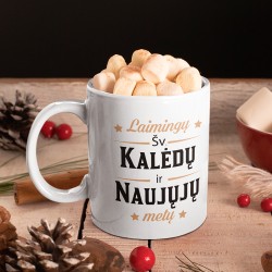 Puodelis „Laimingų Šv. Kalėdų ir Naujųjų metų“