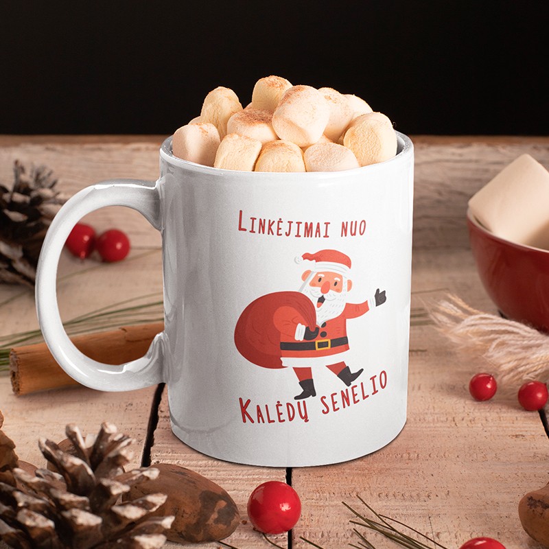 Puodelis „Linkėjimai nuo Kalėdų senelių“