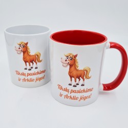 Puodelis „Tikslų pasiekimo ir arklio jėgos“