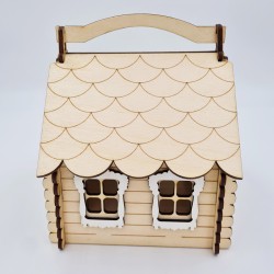 Medinė dėžutė „Nuspalvink namelį“