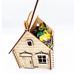 Medinė dėžutė „Nuspalvink namelį“