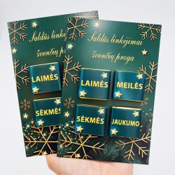 Atvirukas su šokoladukais „Saldūs linkėjimai“