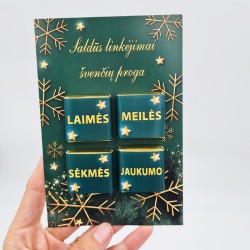 Atvirukas su šokoladukais „Saldūs linkėjimai“