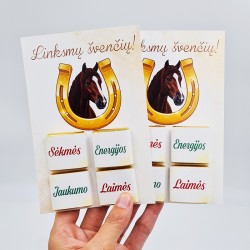 Atvirukas su šokoladukais „Linksmų švenčių“