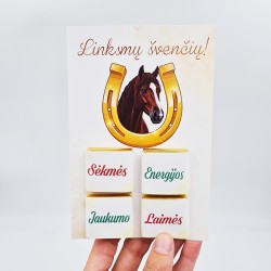 Atvirukas su šokoladukais „Linksmų švenčių“