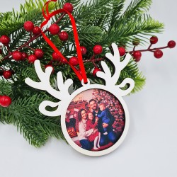 Eglutės žaisliukas su jūsų pasirinkta nuotrauka