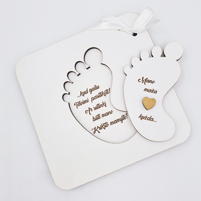 Medinis kvietimas pėdutė „Mano nuojauta kužda“