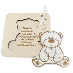 Medinis kvietimas meškiukas „Mano nuojauta kužda“