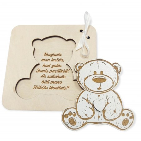 Medinis kvietimas meškiukas „Mano nuojauta kužda“