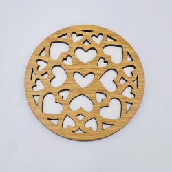 Puodelio padėkliukas „Apvalus su širdelėmis“