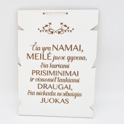 Pakabinama plokštė „Čia yra namai“