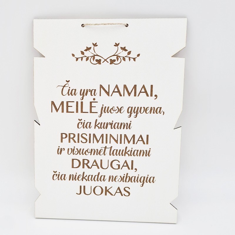 Pakabinama plokštė „Čia yra namai“