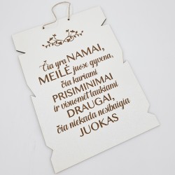 Pakabinama plokštė „Čia yra namai“