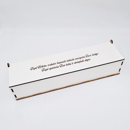 Balta, krikšto žvakės, dėžutė „Tegul Krikšto žvakutės liepsnelė “