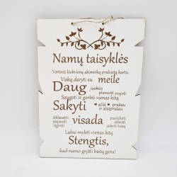 Pakabinama plokštė „Namų taisyklės“