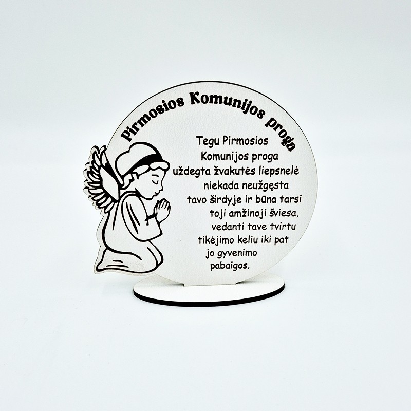 Pastatomas sveikinimas „Pirmosios Komunijos proga“