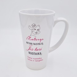 Latte puodelis „Moterys neturi taisyklių“