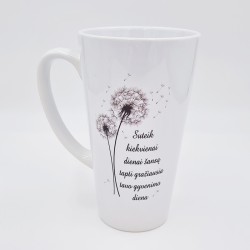 Latte puodelis „Suteik kiekvienai dienai šansą“