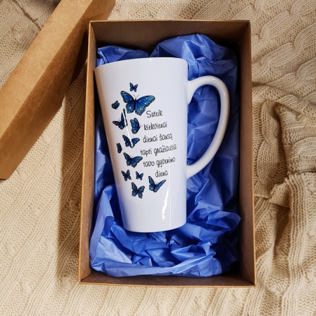 Latte puodelis „Suteik kiekvienai dienai šansą“