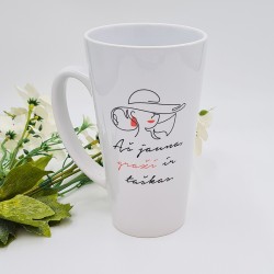 Latte puodelis „Aš jauna graži ir taškas“