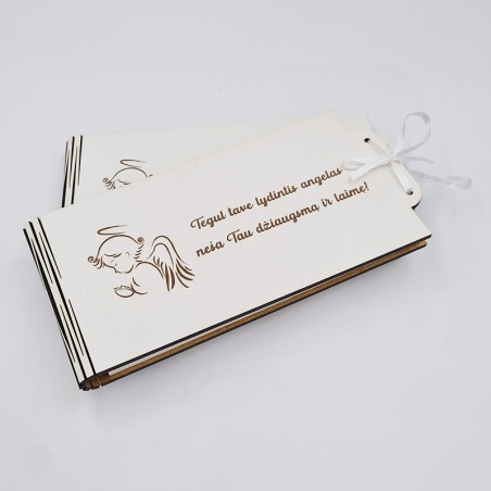 Baltas pinigų vokelis „Tegul tave lydintis angelas“
