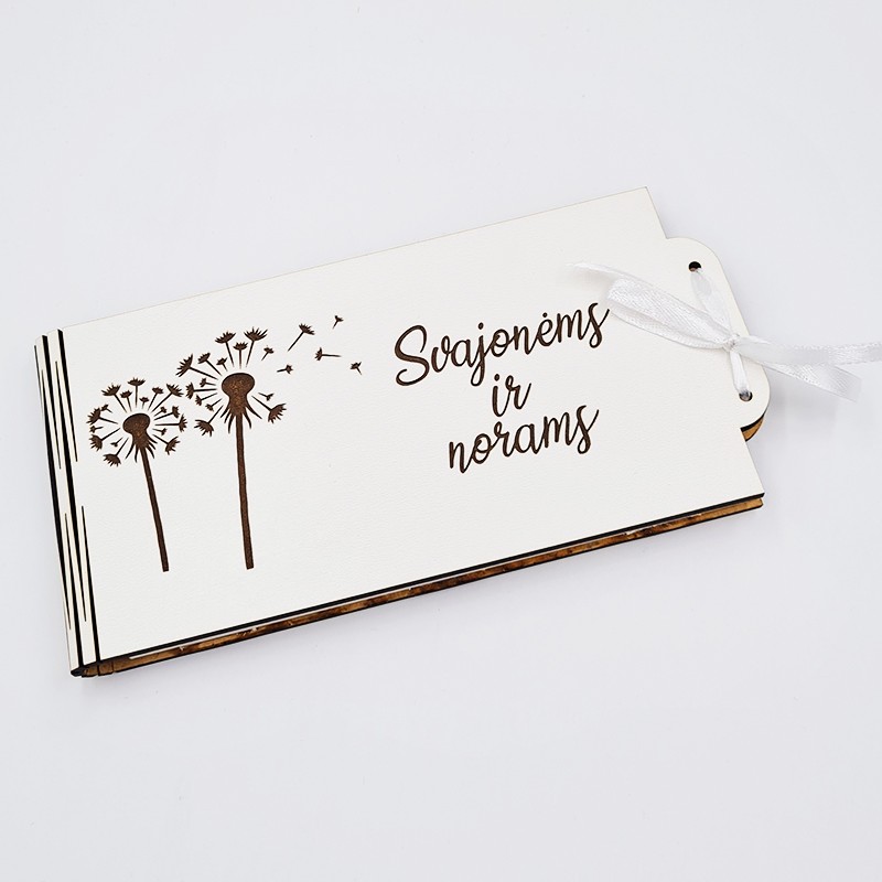 Baltas pinigų vokelis „Svajonėms ir norams“