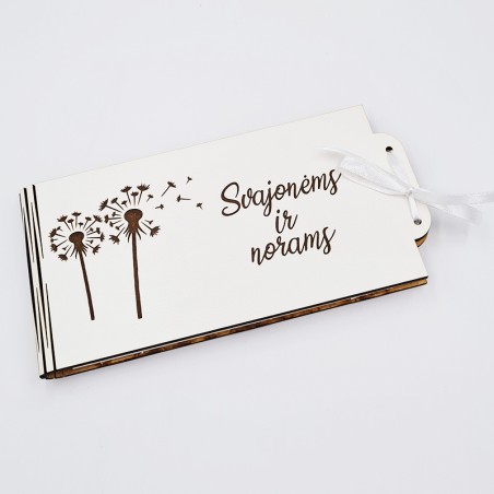 Baltas pinigų vokelis „Svajonėms ir norams“