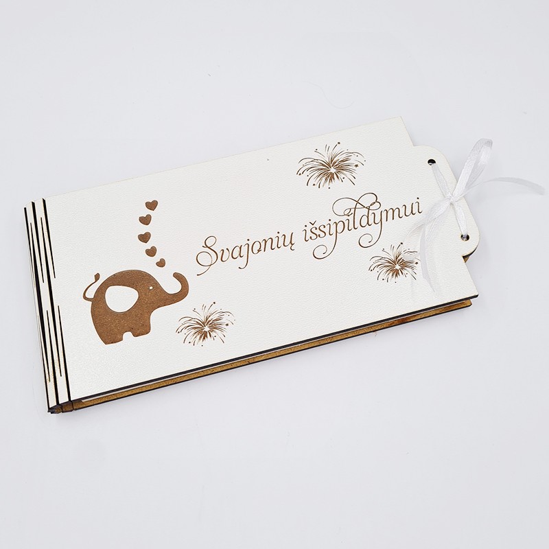 Baltas pinigų vokelis „Svajonių išsipildymui“