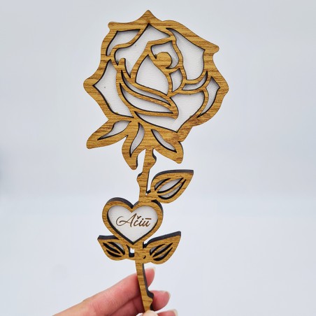 Medinė gėlė „Ačiū“