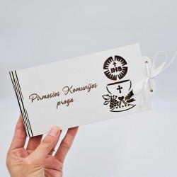 Baltas pinigų vokelis „Pirmosios Komunijos proga“