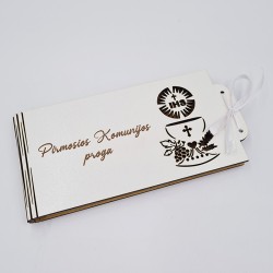 Baltas pinigų vokelis „Pirmosios Komunijos proga“