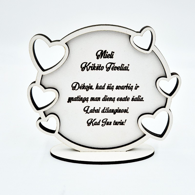 Pastatoma padėka „Mieli Krikšto tėveliai“