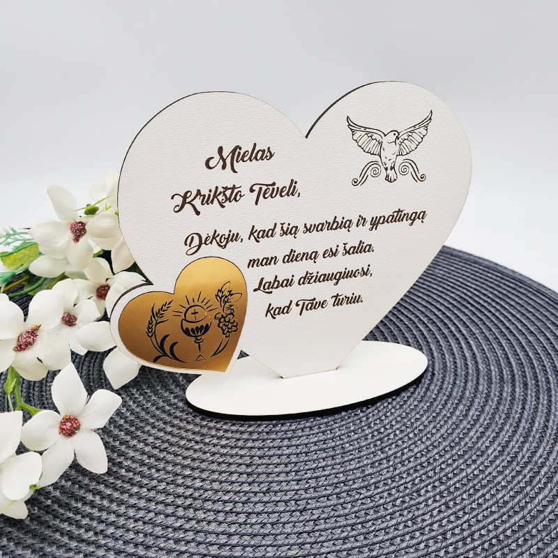 Pastatoma širdis „Mielas Krikšto tėveli“