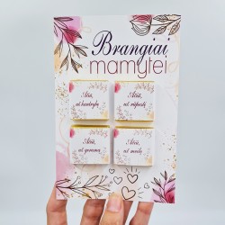 Atvirukas su šokoladukais „Brangiai mamytei“