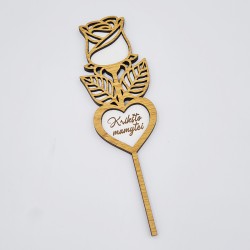 Medinė gėlė „Krikšto mamytei“