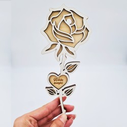 Medinė gėlė „Krikšto mamytei“