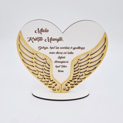 Pastatoma padėka sparnai „Miela krikšto mamyte“