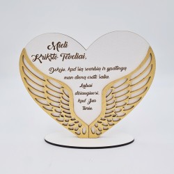 Pastatoma padėka sparnai „Mieli krikšto tėveliai“