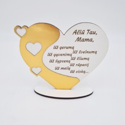 Pastatoma padėka širdelė „Ačiū, tau mama“