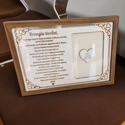 Rėmelis „Padėka tėvams vestuvių proga“
