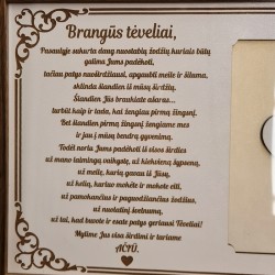 Rėmelis „Padėka tėvams vestuvių proga“